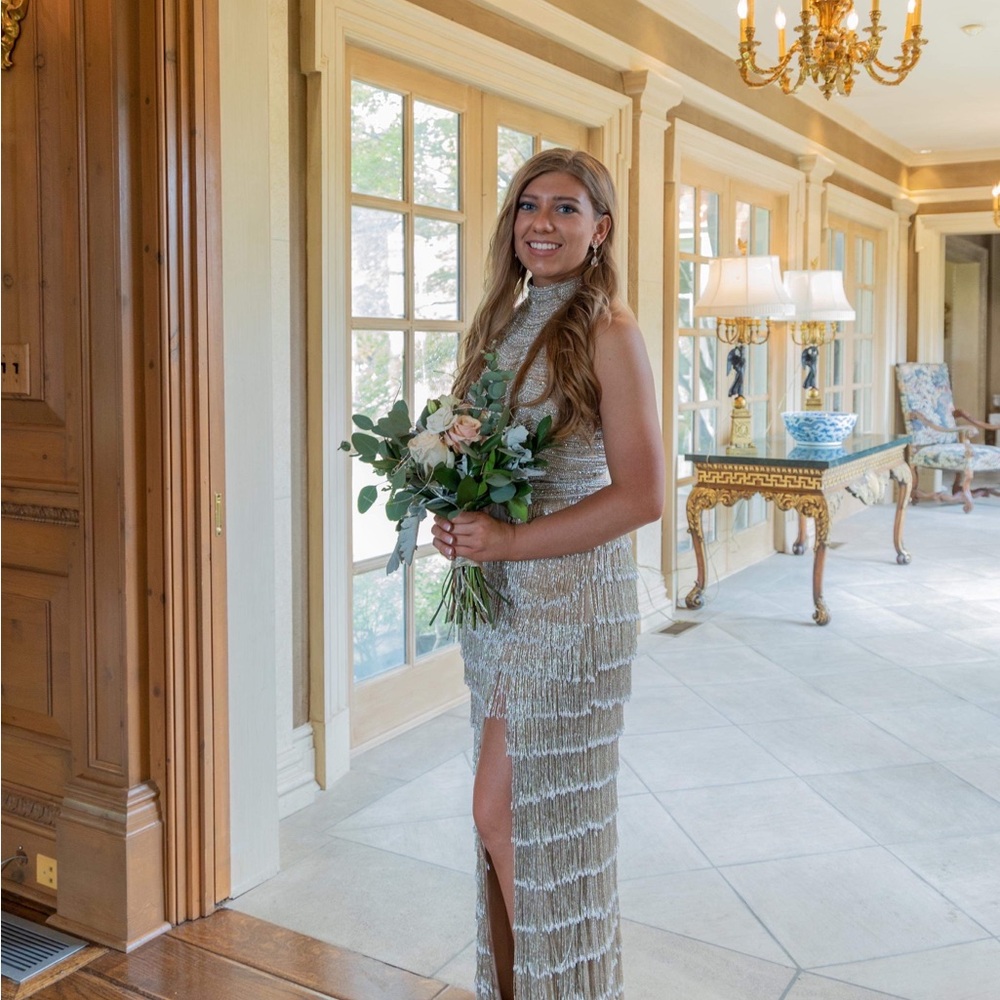 Elegant prom/evening gown champagne color